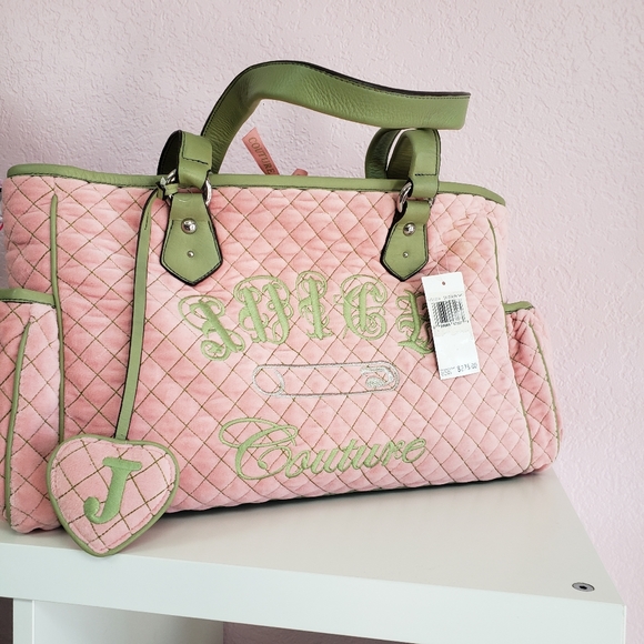 Juicy Couture Other - NWT Juicy Couture Baby Pink/Green Diaper Bag